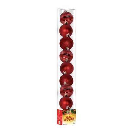 Kit Bola De Natal Encanto Vermelho 5cm Com 9 Unidades