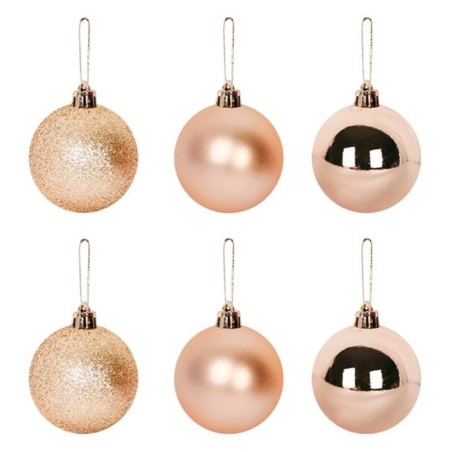 Kit Bola De Natal Lisa Champanhe 7cm Com 6 Unidades