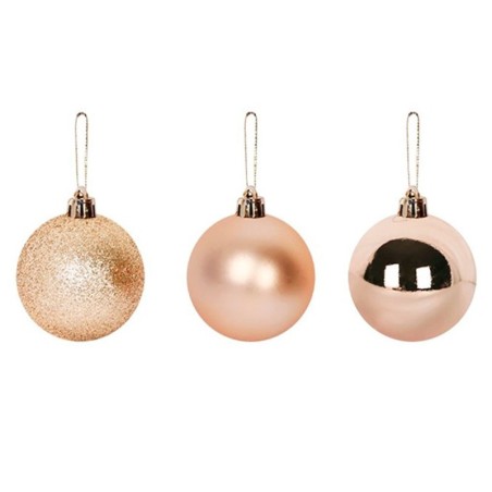 Kit Bola De Natal Lisa Champanhe 7cm Com 6 Unidades