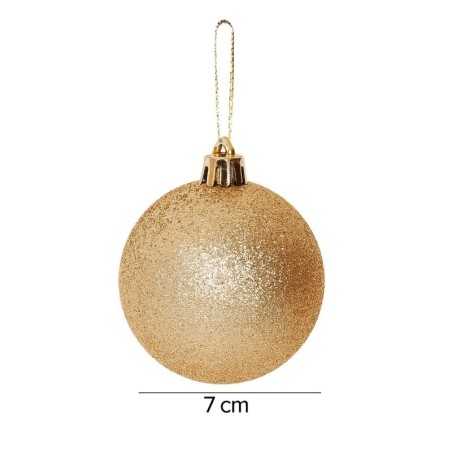 Kit Bola De Natal Lisa Champanhe 7cm Com 6 Unidades