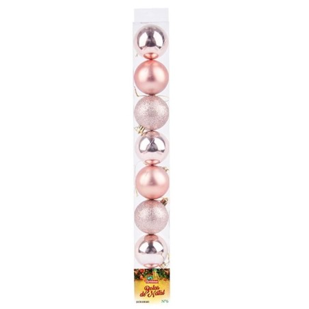 Kit Bola De Natal Lisa Rose 6cm Com 8 Unidades