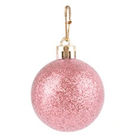 Kit Bola De Natal Lisa Rose 6cm Com 8 Unidades