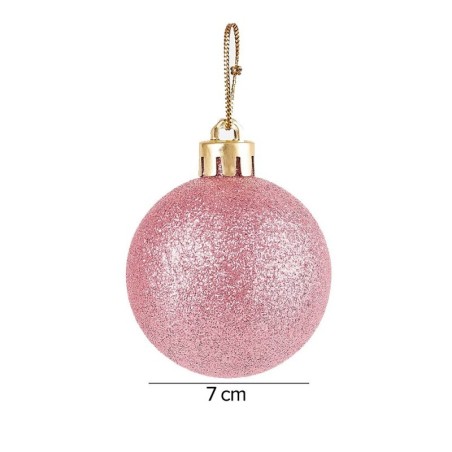 Kit Bola De Natal Lisa Rose 6cm Com 8 Unidades