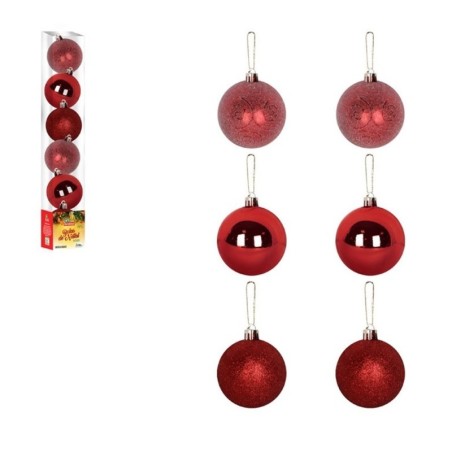 Kit Bola De Natal Berry Vermelha 6cm Com 6 Unidades