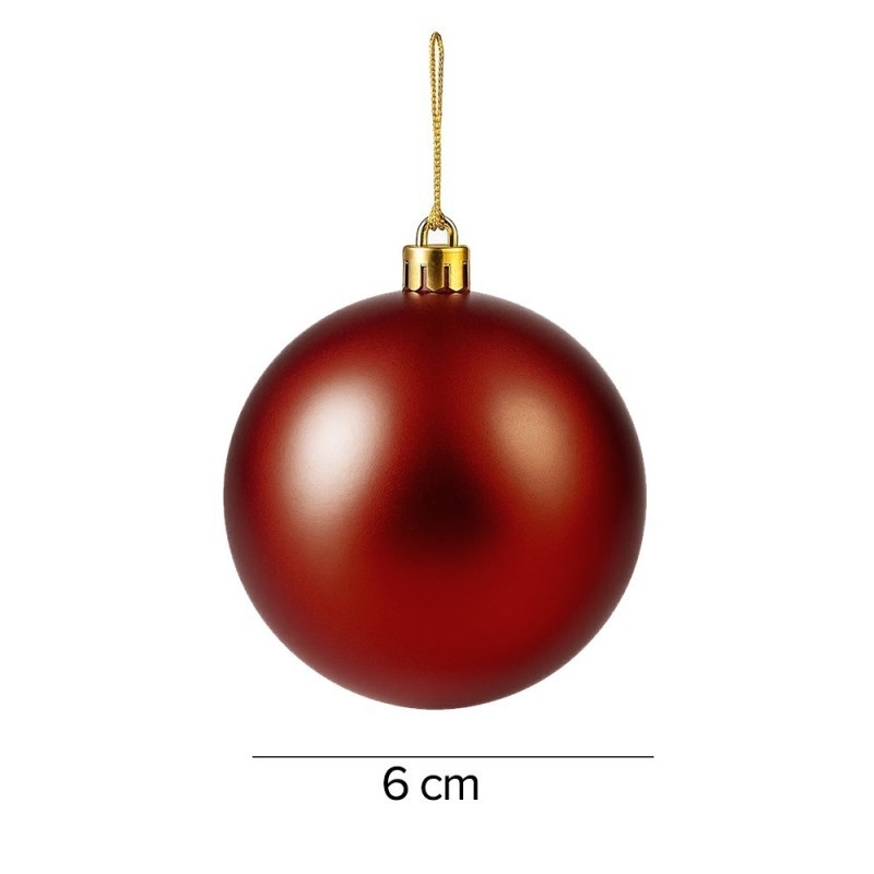 Kit Bola De Natal Berry Vermelha 6cm Com 6 Unidades