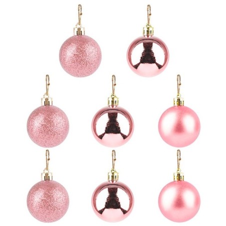Kit Bola De Natal Lisa Rose 2,5cm Com 8 Unidades
