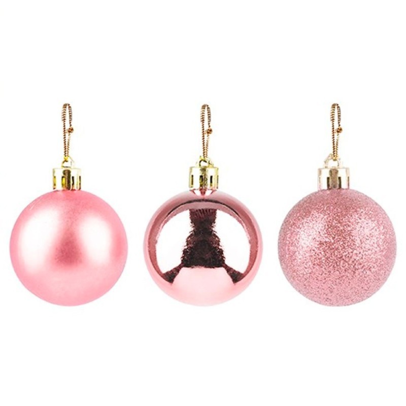 Kit Bola De Natal Lisa Rose 2,5cm Com 8 Unidades