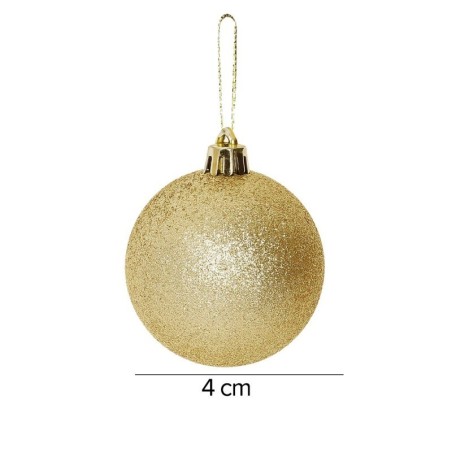 Kit Bola De Natal Lisa Champanhe 4cm Com 12 Unidades