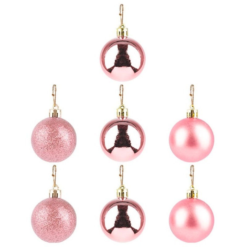 Kit Bola De Natal Lisa Rose 3cm Com 7 Unidades