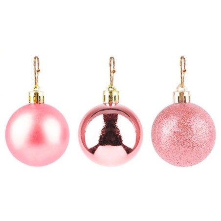Kit Bola De Natal Lisa Rose 3cm Com 7 Unidades