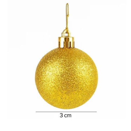 Kit Bola De Natal Lisa Dourada 3cm Com 7 Unidades