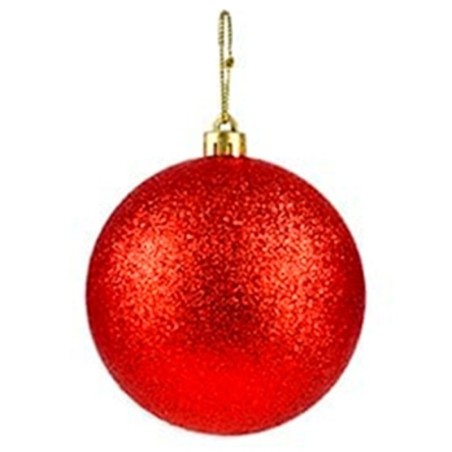 Kit Bola De Natal Lisa Vermelha 3cm Com 7 Unidades