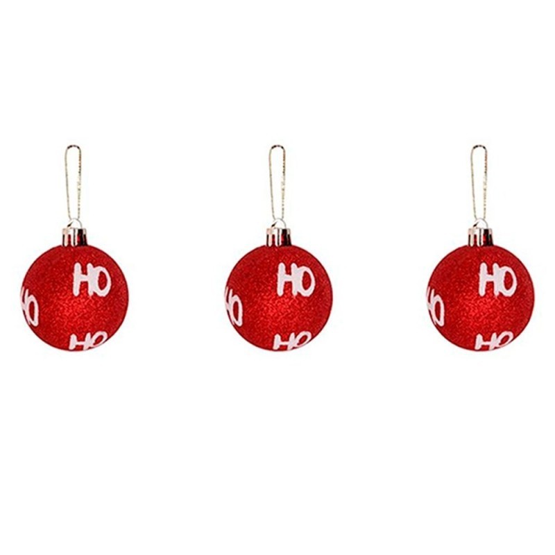 Kit Bolas De Natal Hohoho Vermelho 5cm 9 Unidades