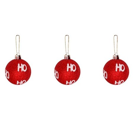 Kit Bolas De Natal Hohoho Vermelho 5cm 9 Unidades