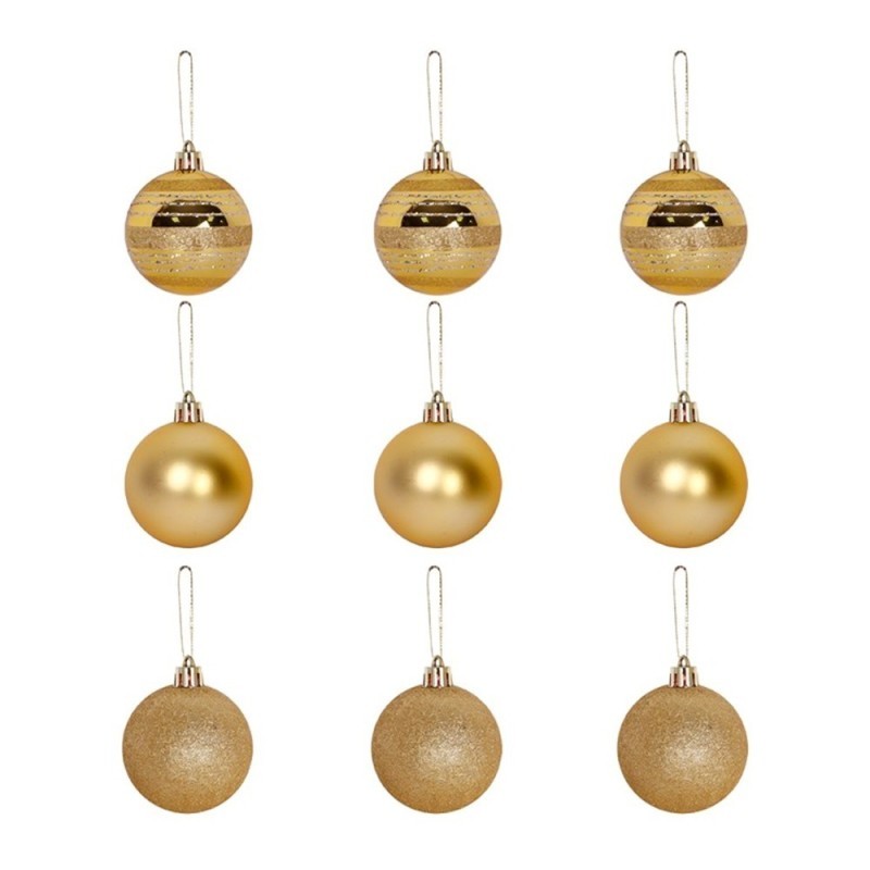 Kit Bola De Natal Encanto Dourado 5cm Com 9 Unidades