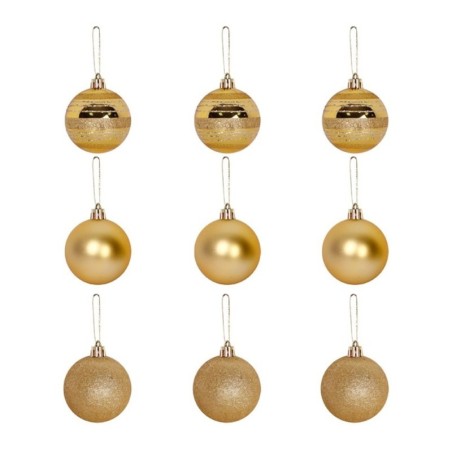 Kit Bola De Natal Encanto Dourado 5cm Com 9 Unidades