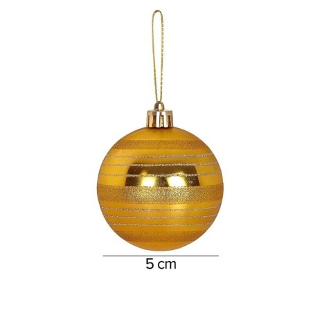 Kit Bola De Natal Encanto Dourado 5cm Com 9 Unidades