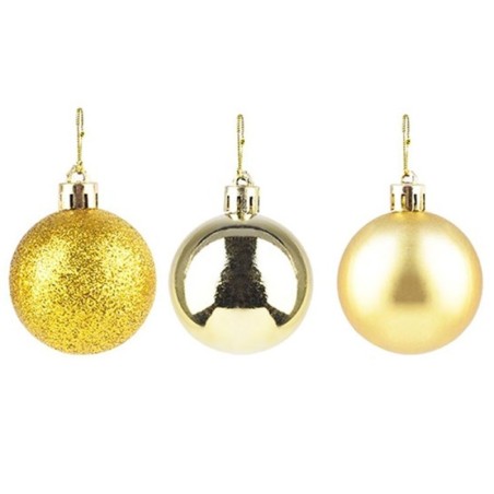 Kit Bola De Natal Lisa Dourada 2,5cm Com 8 Unidades