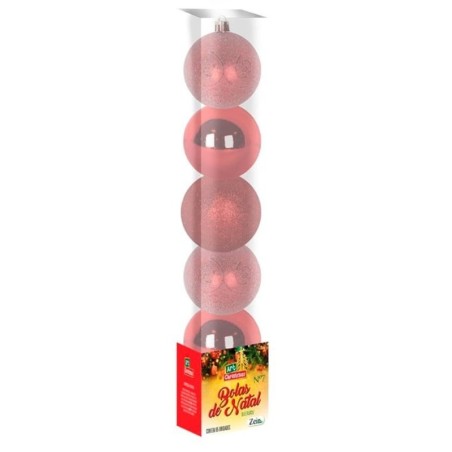Kit Bola De Natal Berry Vermelha 7cm Com 5 Unidades