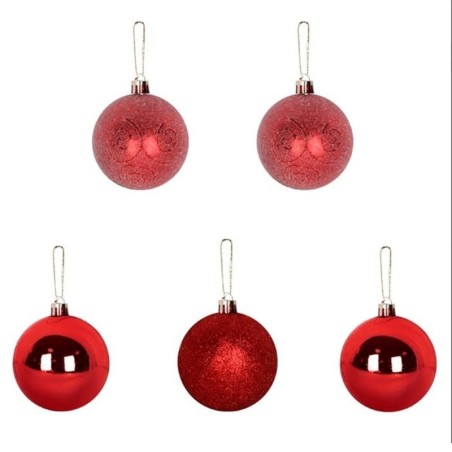 Kit Bola De Natal Berry Vermelha 7cm Com 5 Unidades
