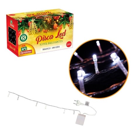 Pisca Pisca Branco Frio 100 Lâmpadas LEDs 8 Metros 220v