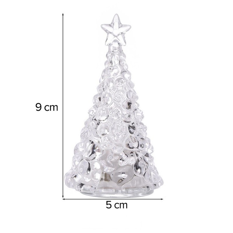 Enfeite De Acrílico Árvore De Natal Com Led 9cm x 5cm