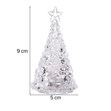 Enfeite De Acrílico Árvore De Natal Com Led 9cm x 5cm