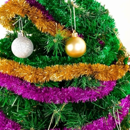 Enfeite Festão Metalizado Dourado Para Árvore Natal 2 Metros