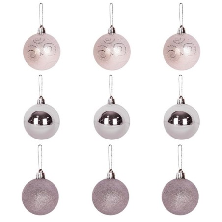 Kit Bola De Natal Berry Prata 5cm Com 9 Unidades