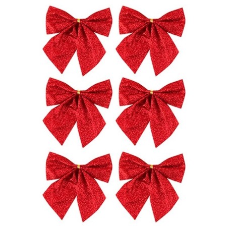 Kit 6 Laços Shine Com Glitter Enfeite De Natal
