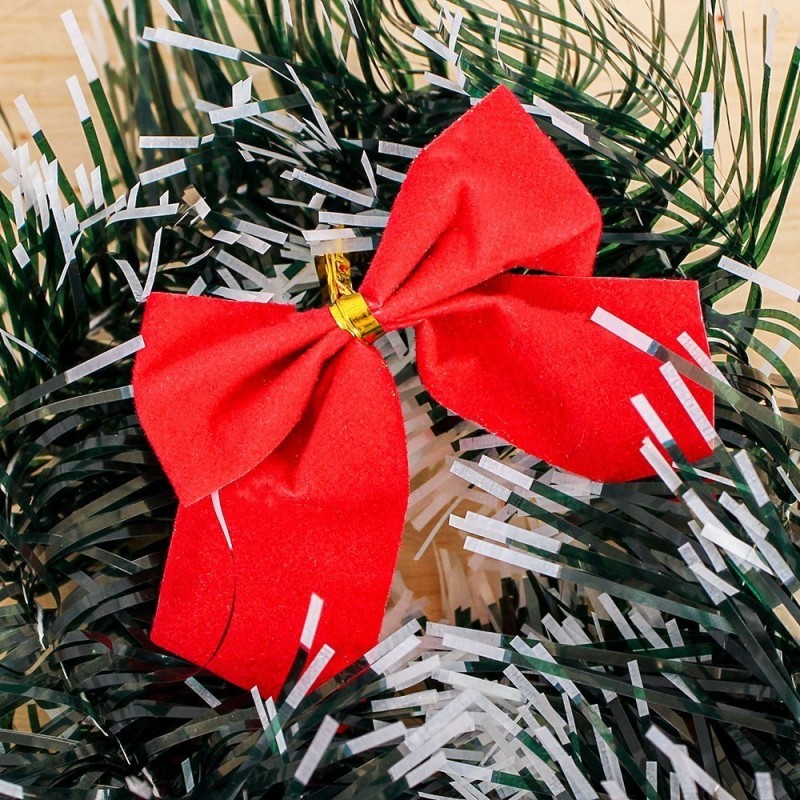 Kit 12 Laços Vermelho De Natal Enfeite 5 cm Atacado