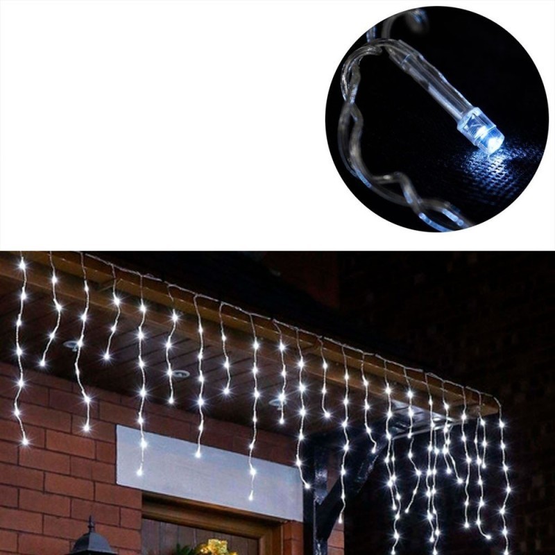 Pisca Pisca Cascata 100 Lâmpadas Branco 1,9 Metros Natal 127V - Feira da Madrugada SP