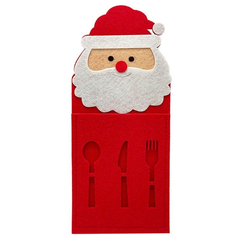 Porta Talheres De Feltro Figuras Natalinas 24cm