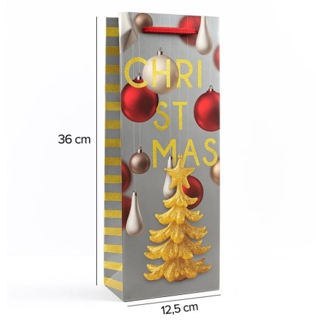 Sacola De Papel Natal Presente Garrafa De Vinho