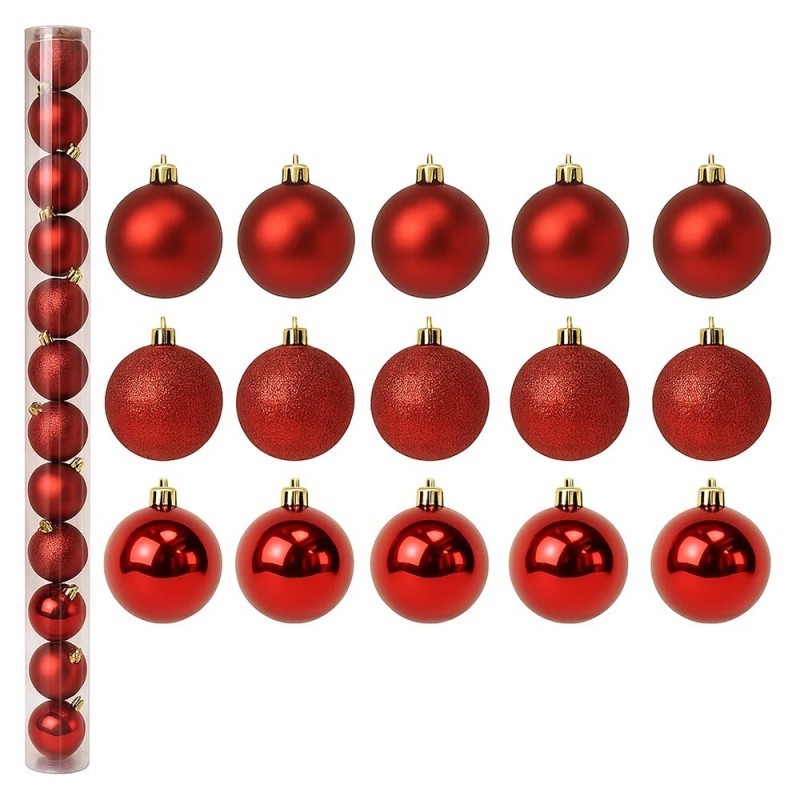 Kit Enfeite Bolas De Natal Mista Fosca Glitter Lisa 3cm