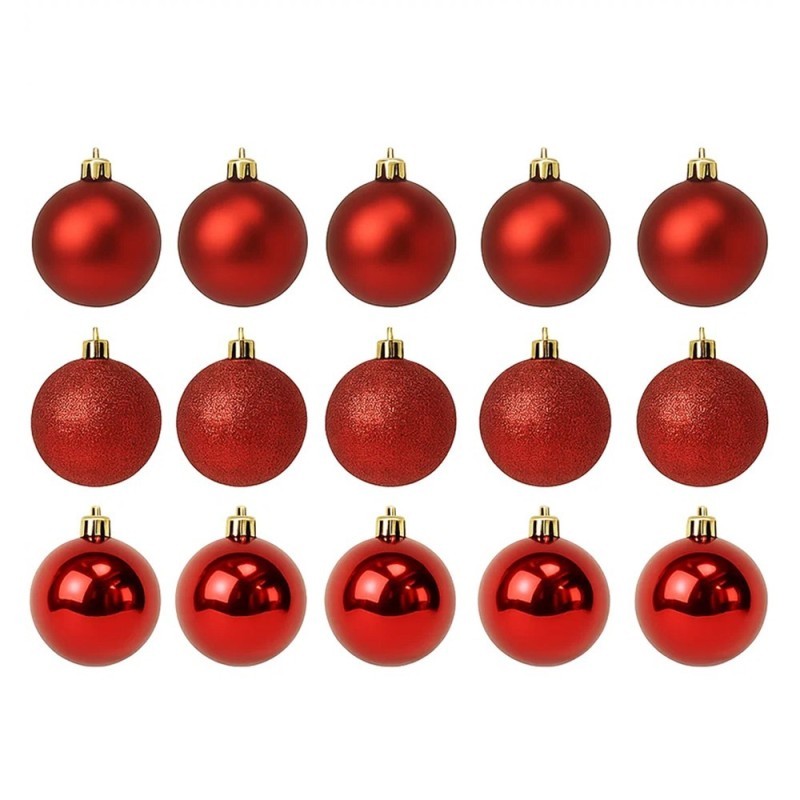 Kit Enfeite Bolas De Natal Mista Fosca Glitter Lisa 3cm