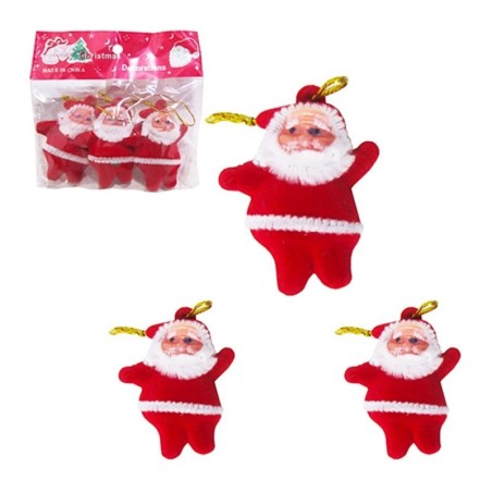 Enfeite Papai Noel Pacote Com 3 Unidades 5cm