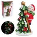 Enfeite Árvore De Natal Com Papai Noel De Porcelana Com Led