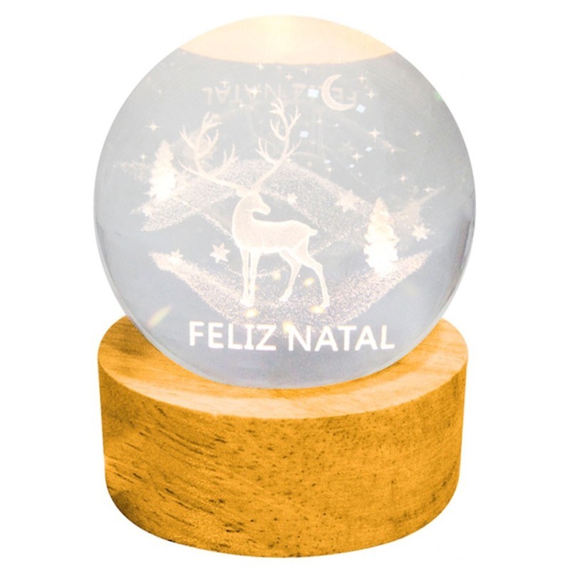 Luminária Natalina Globo De Vidro Led Decorativo