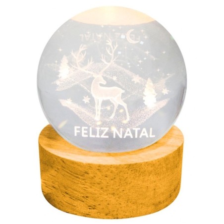 Luminária Natalina Globo De Vidro Led Decorativo