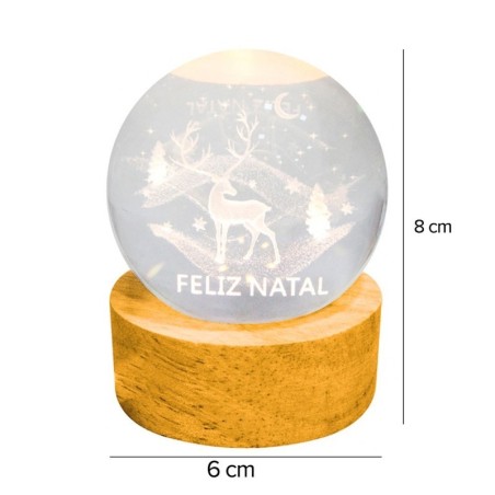Luminária Natalina Globo De Vidro Led Decorativo
