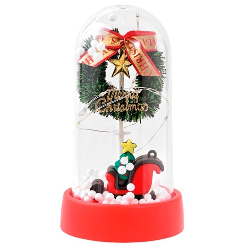 Enfeite Cúpula De Natal Com Micro LEDs A Bateria