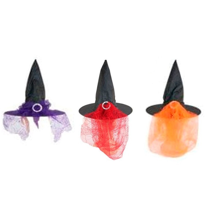 Chapéu De Bruxa Com Teia De Aranha Halloween