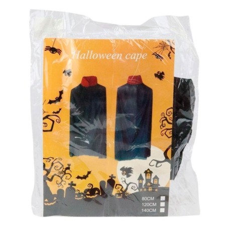Capa De Vampiro Preto E Vermelha Fantasia Halloween 80cm