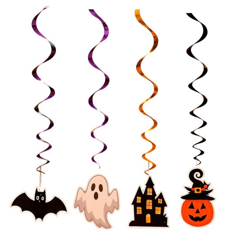 Enfeite De Halloween 6 Pçs Espiral Figuras Sortidas