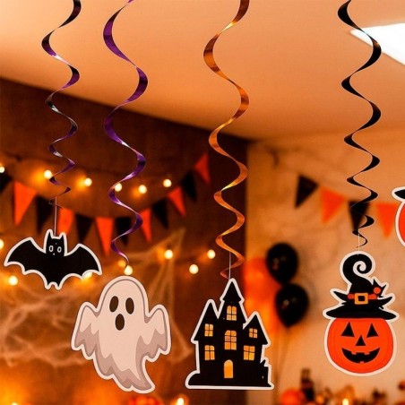 Enfeite De Halloween 6 Pçs Espiral Figuras Sortidas