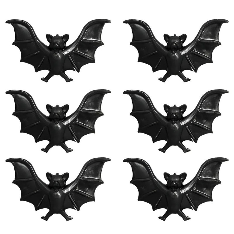 Enfeite Halloween Morcego De Plástico 06 Peças