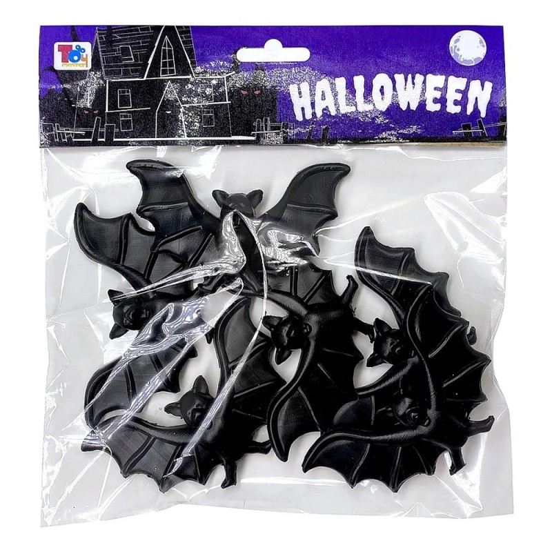 Enfeite Halloween Morcego De Plástico 06 Peças