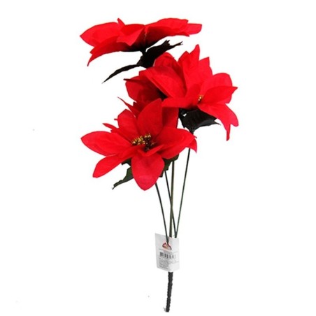 Mini Buque De Flores Natalinas Vermelhas Com Brilho