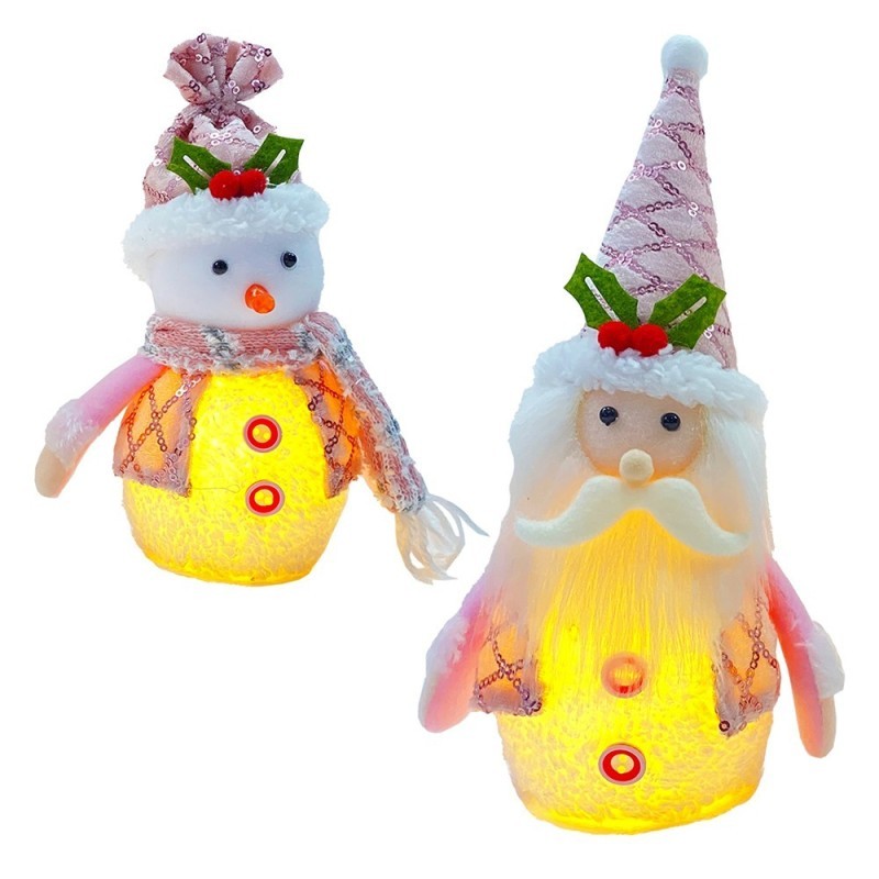 Enfeite Boneco Natalino Com Led Variado 25CM